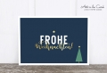 Postkarte: Weihnachten mit Baum, blau M