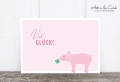 Postkarte: Glücksschweinchen