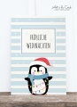 Holzschliff-Postkarte: Pinguin, HF