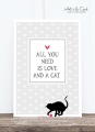 Postkarte: Love and a cat