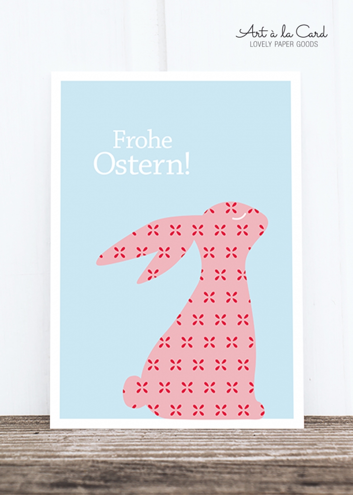 Bild 1 von Postkarte: Osterhase rosa, HF