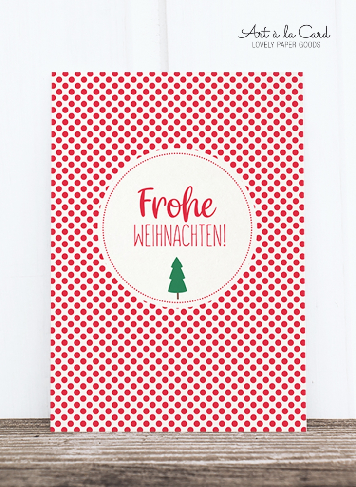 Bild 1 von Holzschliff-Postkarte: Frohe Weihnachten, rot HF