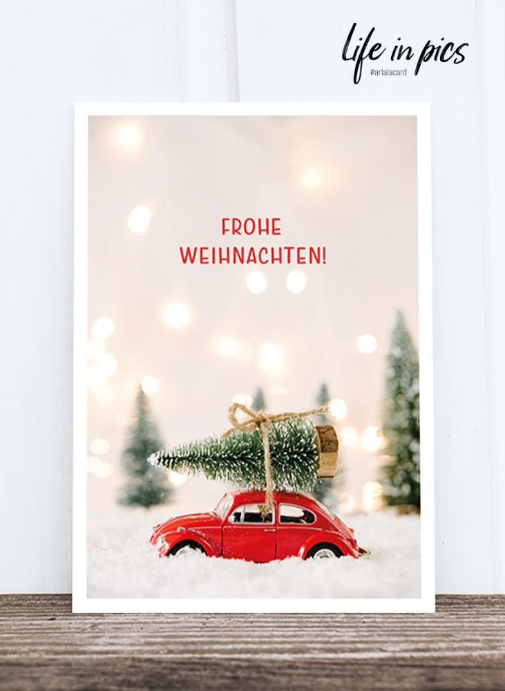 Bild 1 von Foto-Postkarte: Christmas car
