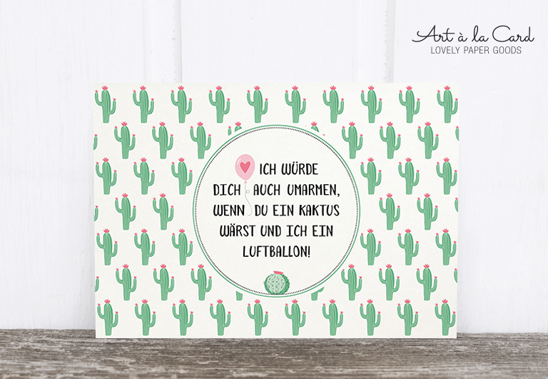 Bild 1 von Holzschliff-Postkarte: Kaktus
