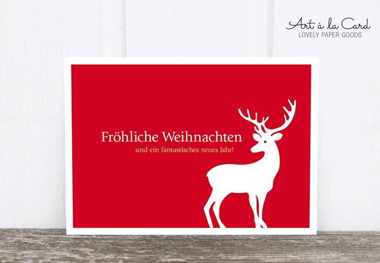Bild 1 von Postkarte: Hirsch, rot