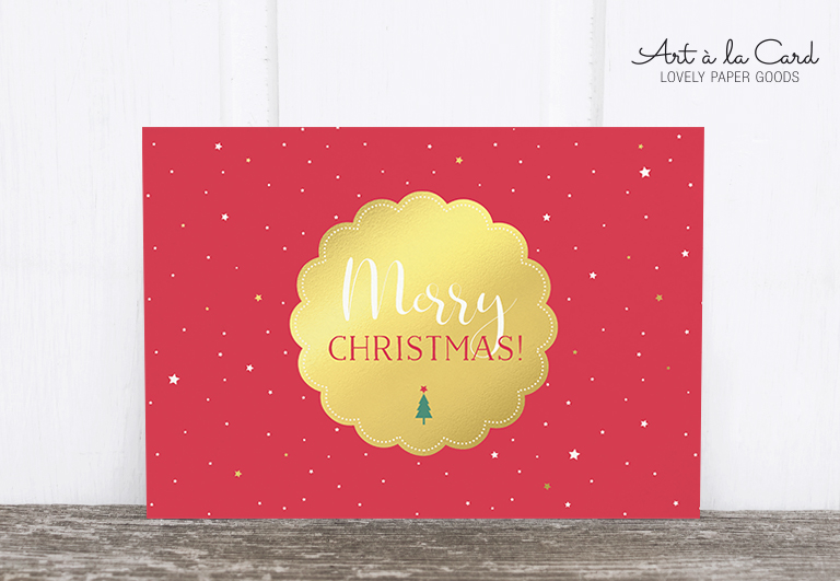 Bild 1 von Holzschliff-Postkarte: Merry Christmas, Rosette M