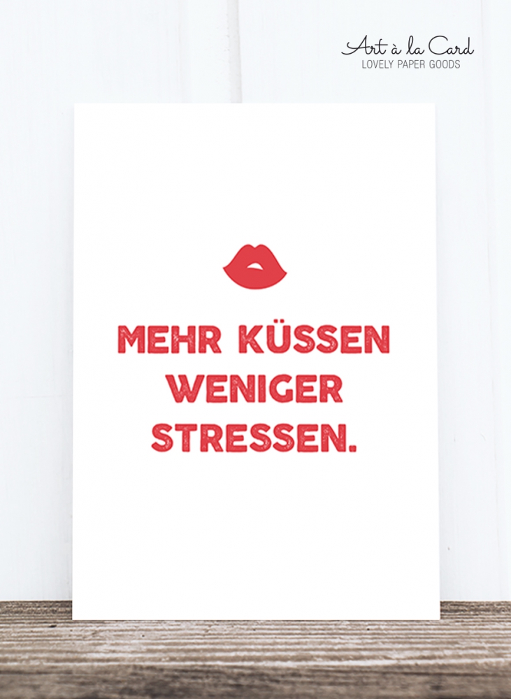 Bild 1 von Postkarte: Mehr küssen weniger stressen HF