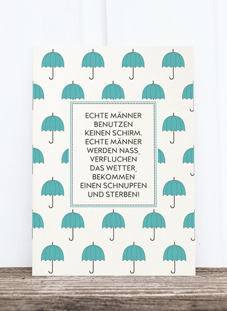 Bild 1 von Holzschliff-Postkarte: Regenschirm HF