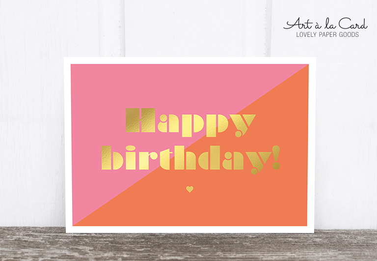 Bild 1 von Postkarte: Birthday diagonal, pink M