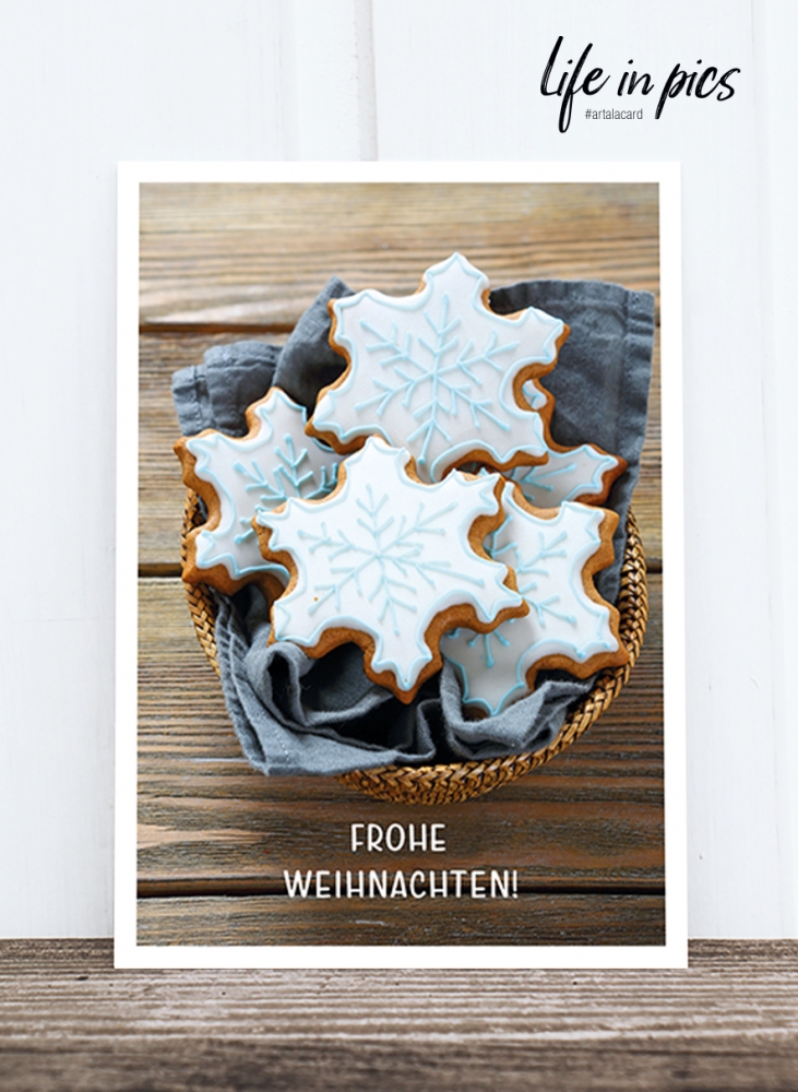 Bild 1 von Foto-Postkarte: Snowflake cookies