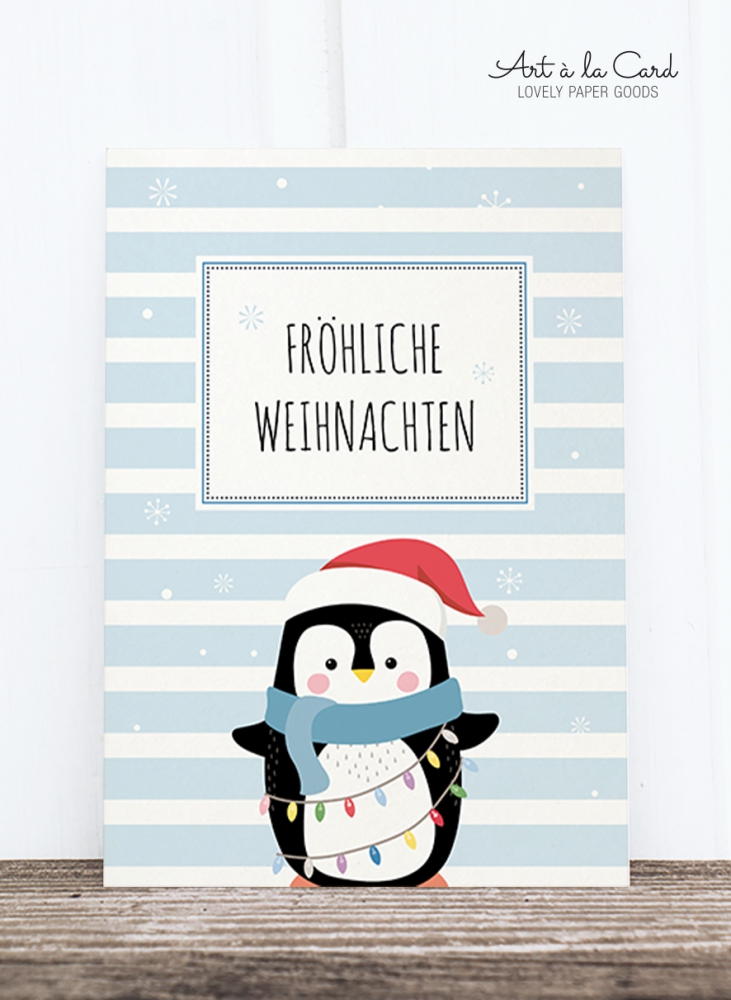 Bild 1 von Holzschliff-Postkarte: Pinguin, HF