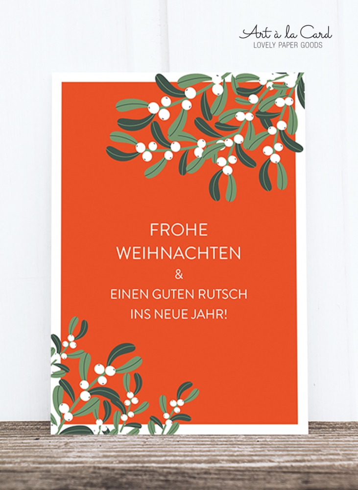 Bild 1 von Postkarte: Mistelzweige, orange HF