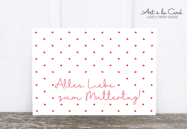 Bild 1 von Postkarte: Muttertag, Herzchen, rot