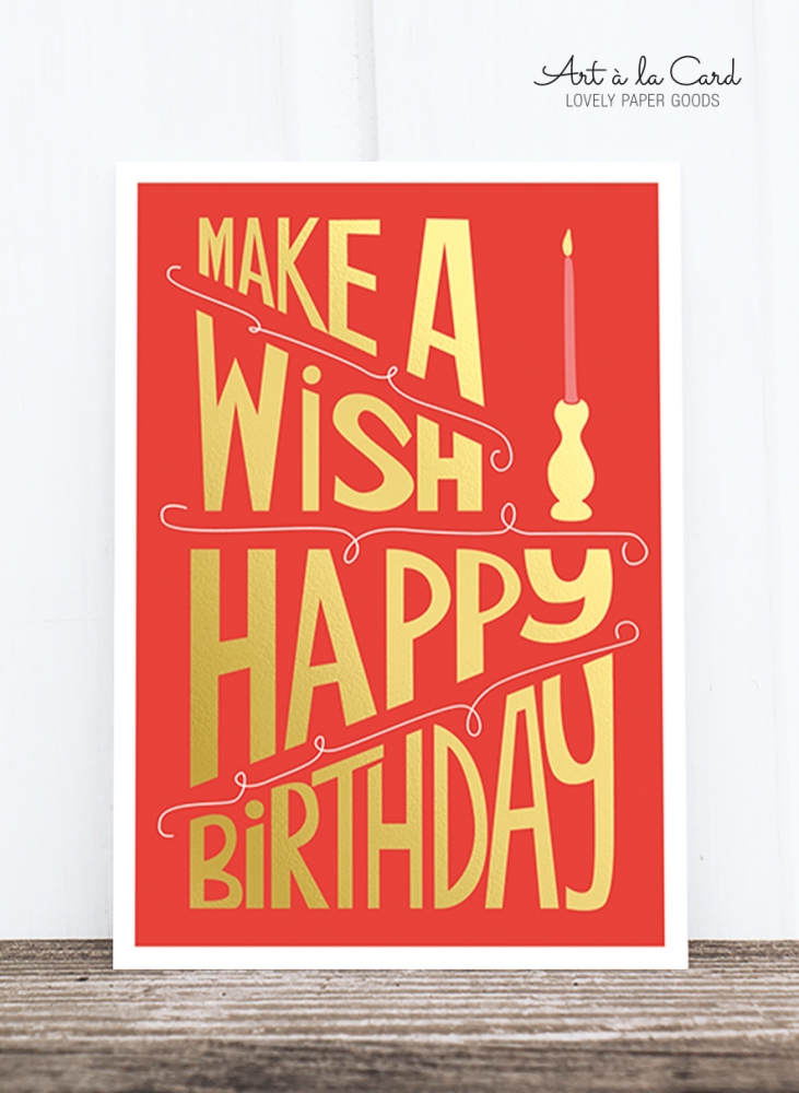 Bild 1 von Postkarte: Make a wish, red M HF