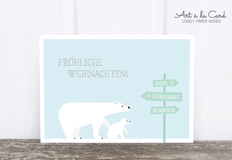 Bild 1 von Postkarte: Eisbär mit Jungem