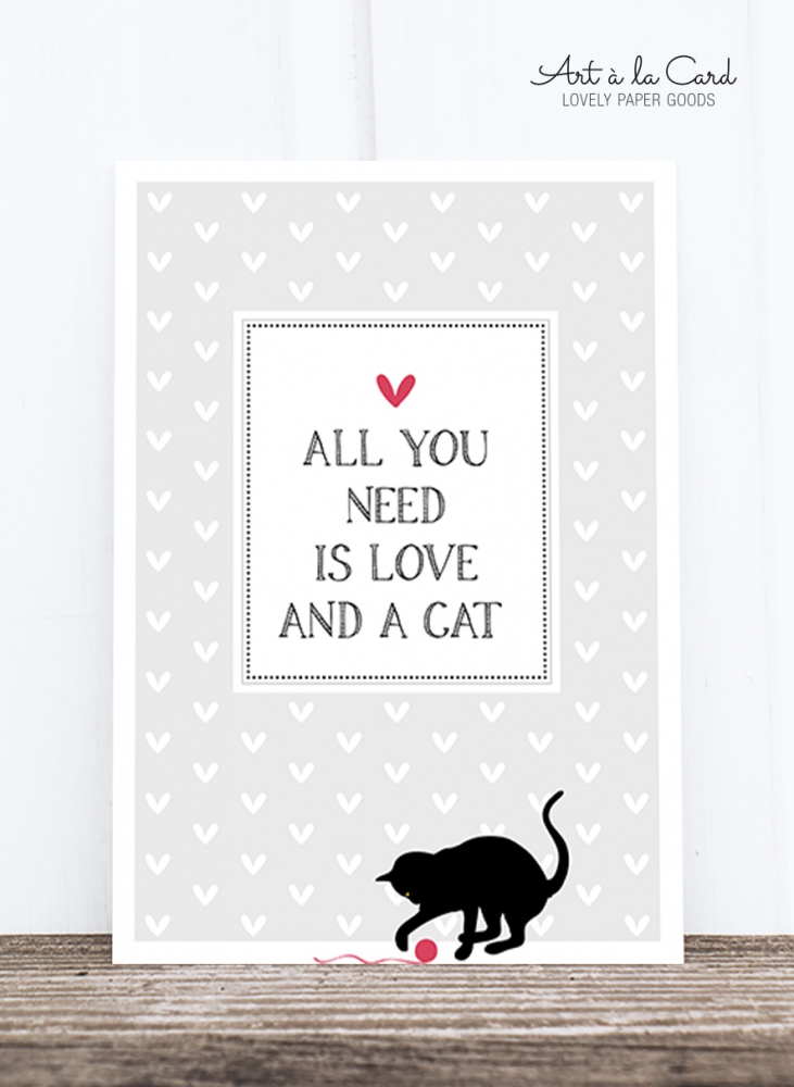 Bild 1 von Postkarte: Love and a cat