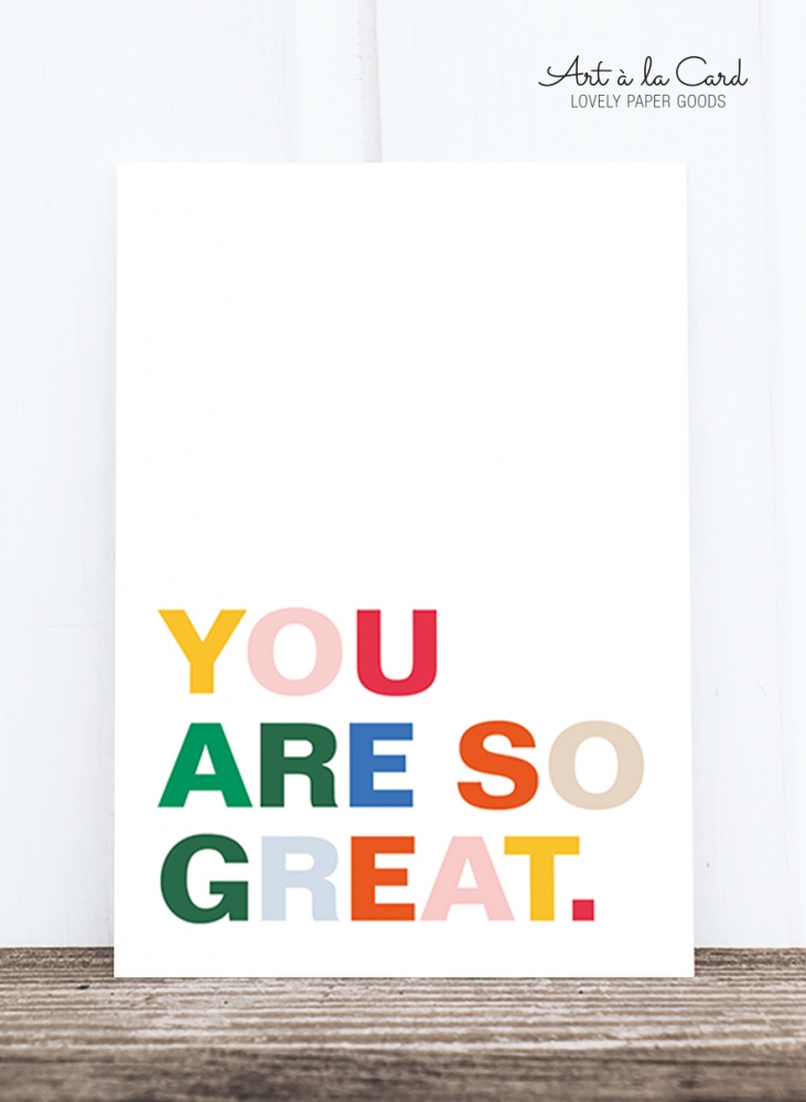 Bild 1 von Postkarte: You are so great HF