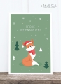 Postkarte: Fuchs mit Mütze