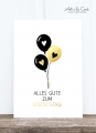 Postkarte: Goldballons, Geburtstag M HF