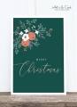 Postkarte: Christrosen, grün