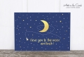 Holzschliff-Postkarte: I love you to the moon and back! M