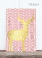 Holzschliff-Postkarte: Hirsch auf Muster M, HF