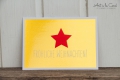Postkarte: Roter Stern, gold M