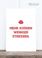 Postkarte: Mehr küssen weniger stressen HF
