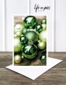 Foto-Klappkarte: Green baubles