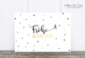 Postkarte: Sternchen, schwarz-gold