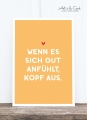 Postkarte: Kopf aus und machen HF