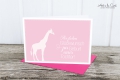 Klappkarte: Giraffe, rosa