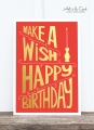 Postkarte: Make a wish, red M HF