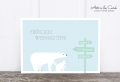 Postkarte: Eisbär mit Jungem