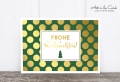 Postkarte: Goldpunkte, grün M