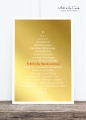 Postkarte: Schriftbaum, gold M HF