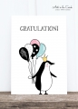 Postkarte: Gratulation Pinguin HF